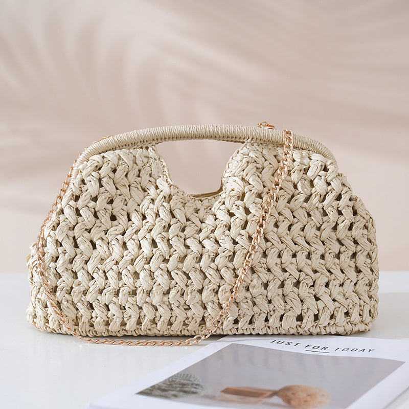 Clip Straw Woven Fashion Seaside Vacation Women's Clutch