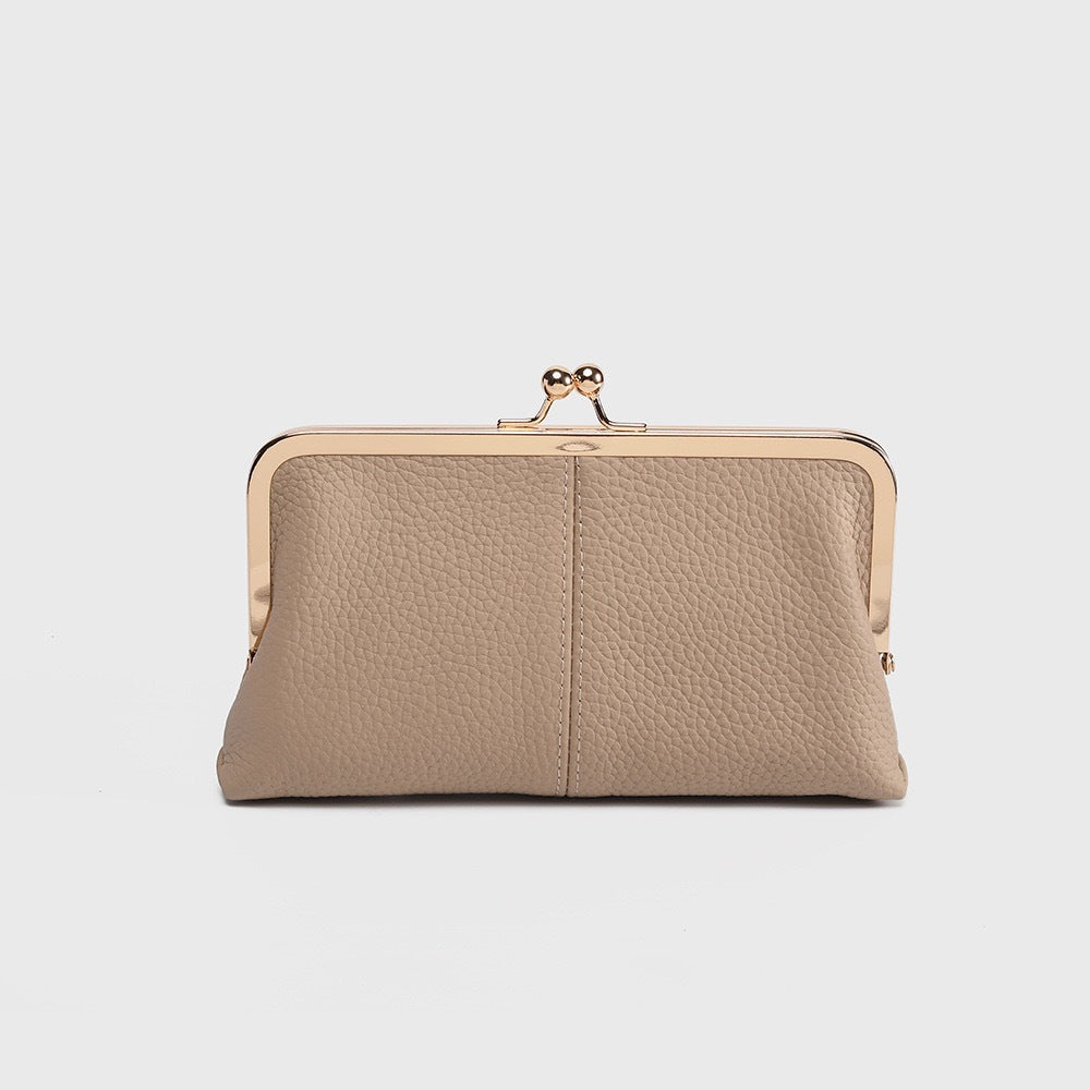 Women's Simple Fashion Retro Folding Clip Long Large Ladies Wallet