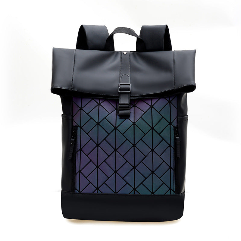 Men's High-grade Diamond Quilted Versatile Large Capacity Leisure Backpack