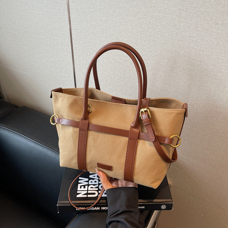 Classic Women's Retro Contrast Color Canvas Women's Messenger Bag