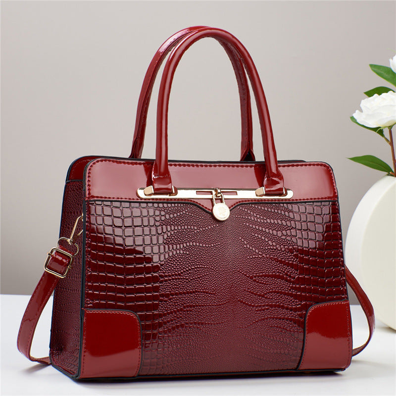 Women's Crocodile Pattern Fashion Mom Versatile Elegant Women's Handbag