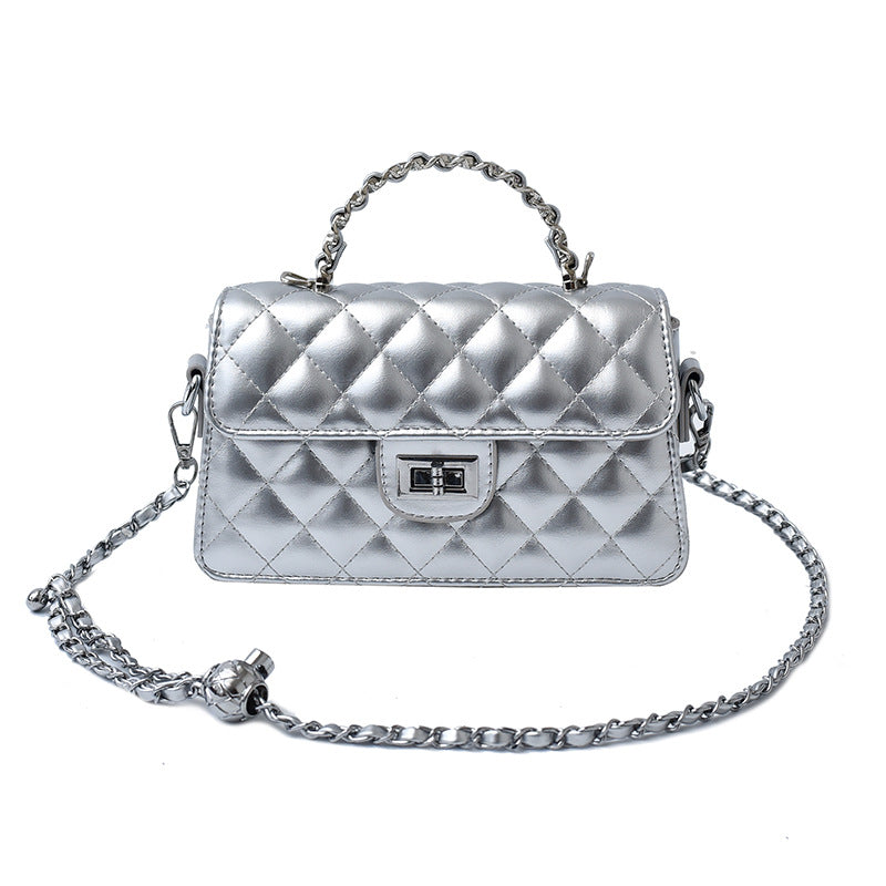 Women's Korean Diamond Chain Classic Style Fashion Small Square Bag