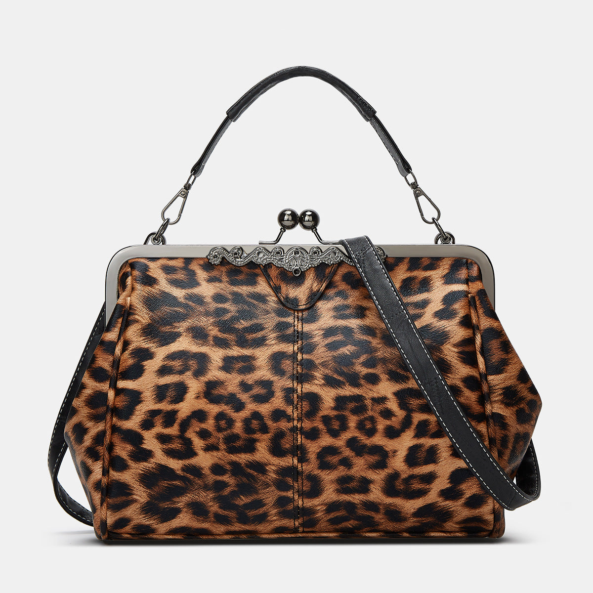 Women's Clip Fashion Leopard Print Design Autumn Women's Handbag