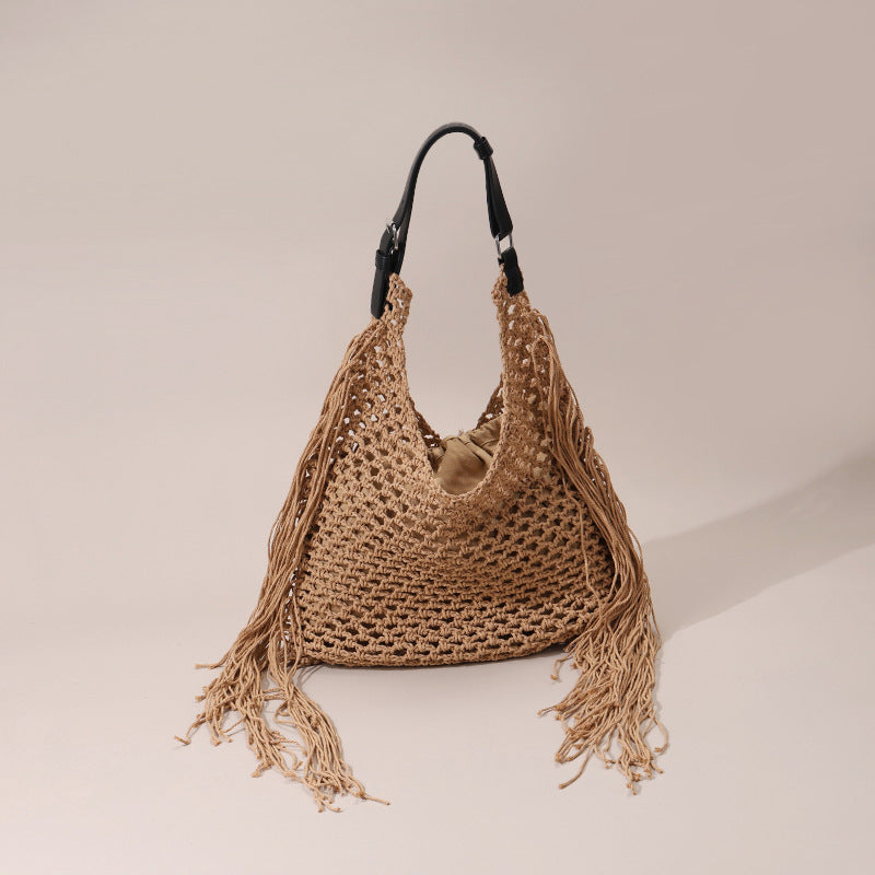 Women's Solid Color Simple Personality Trend Beach Large Capacity Bags
