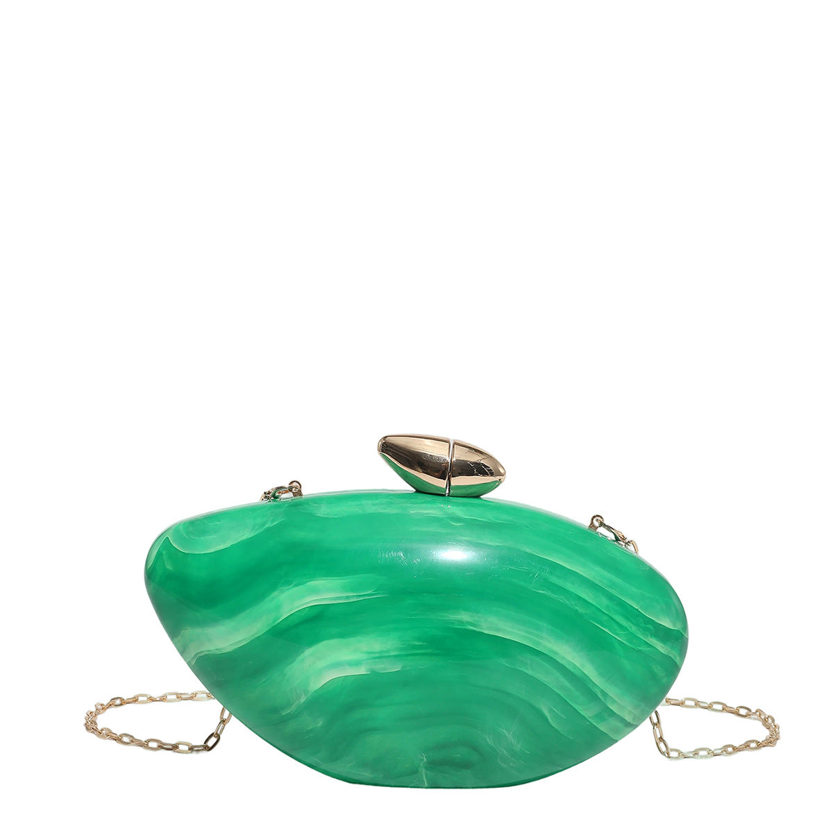 Women's French Style Goose Egg Box Clutch Personality Acrylic Gloss Dinner Bag