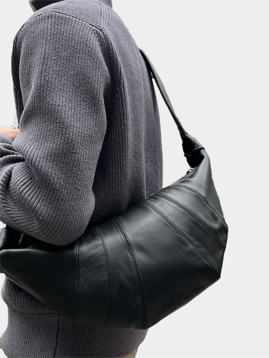 Layer Sheepskin Leather Claw Dumpling Croissant Can Women's Messenger Bag