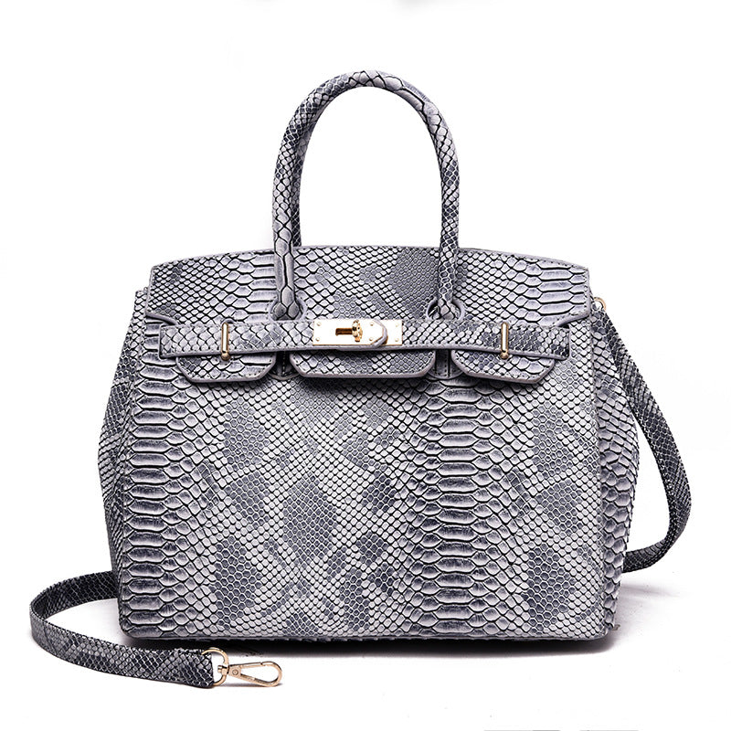 Women's Snakeskin Pattern Trendy Large Capacity Versatile Women's Shoulder Bag