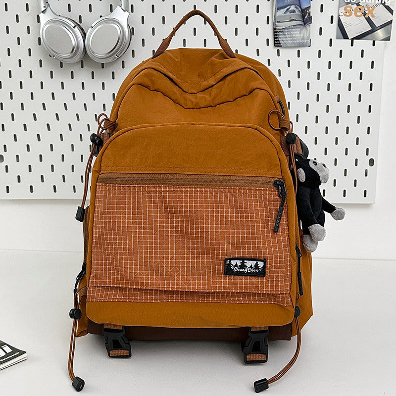 Women's & Men's Good-looking Contrast Color Versatile Preppy Style Leisure Backpack