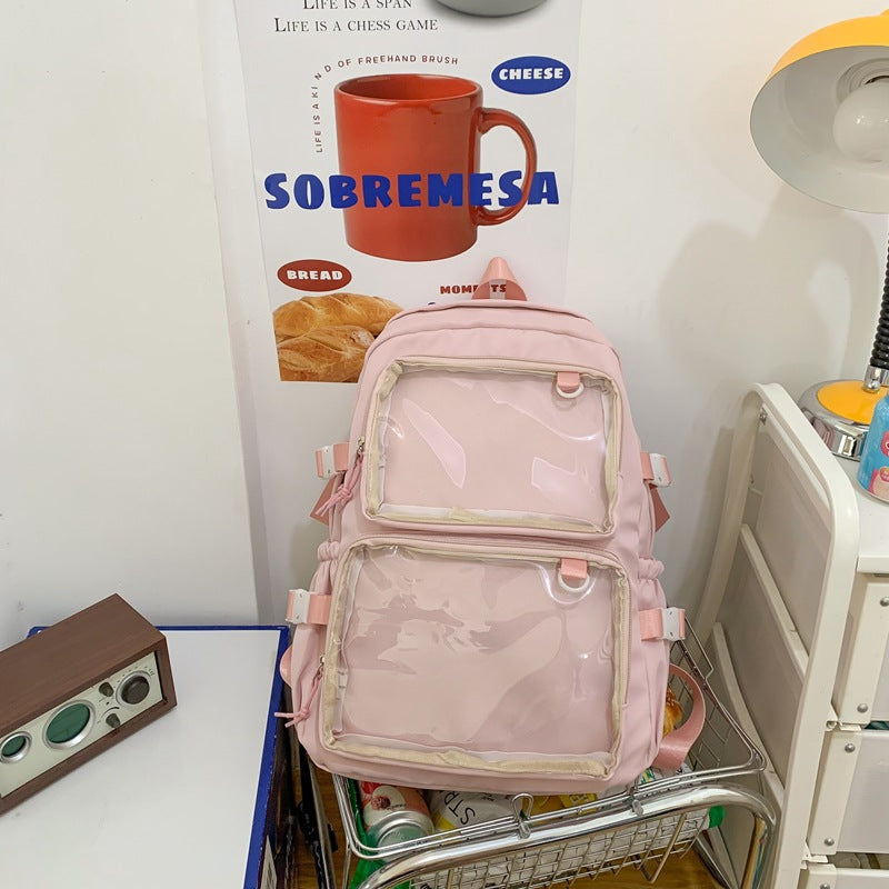 Women's Korean Fresh Transparent Large Capacity Portable Universal Backpack