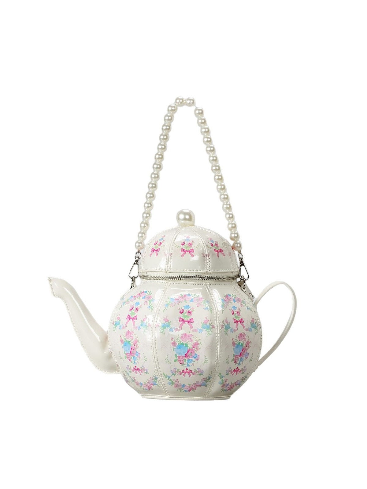Printed Teapot Creative Personalized Hand Sweet Retro Lolita Pearl Handbags