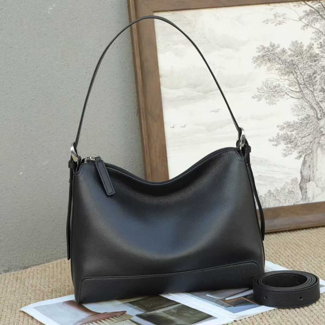 Cowhide Retro Large Capacity Dumpling Fashion Genuine Tote Bags
