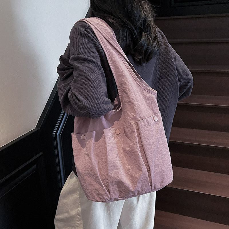 Women's Solid Color Underarm Large Capacity Totes Korean Women's Shoulder Bag