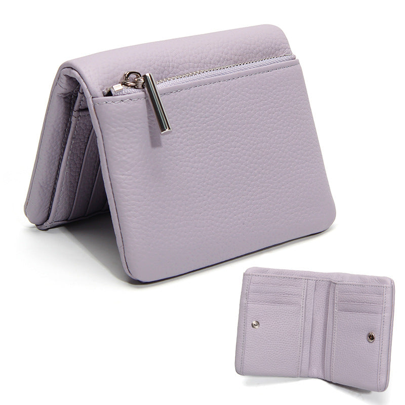 Women's & Men's First Layer Cowhide Leather Short Niche Lightweight Large Capacity Men's Wallets