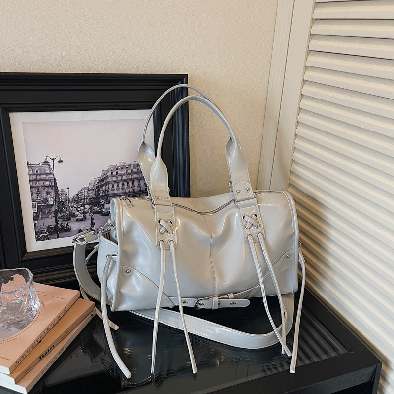 Women's Trendy Large Capacity Tassel Motorcycle Fashion Tote Bag
