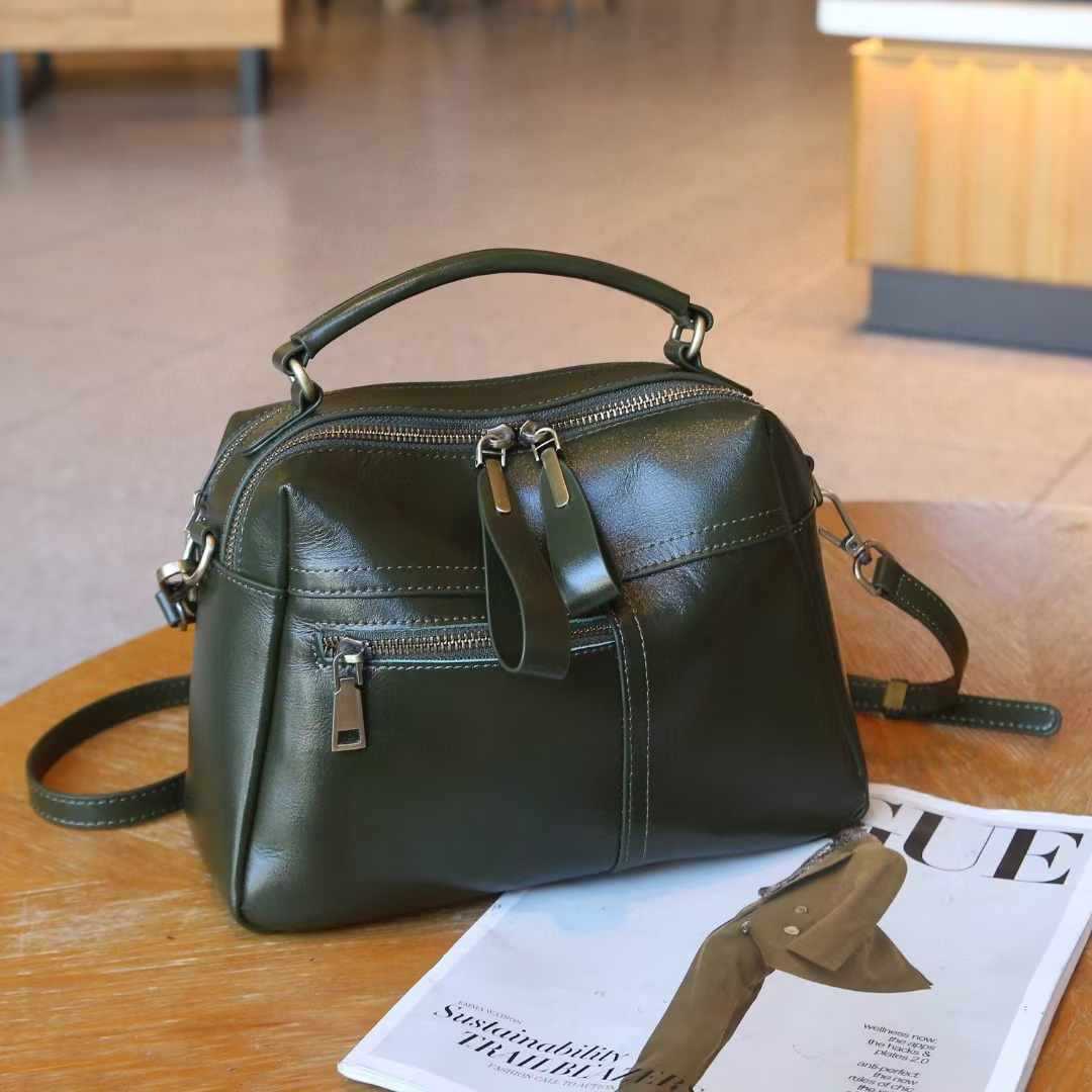 Women's Genuine Leather Fashion Box Korean Style Cosmetic Bags