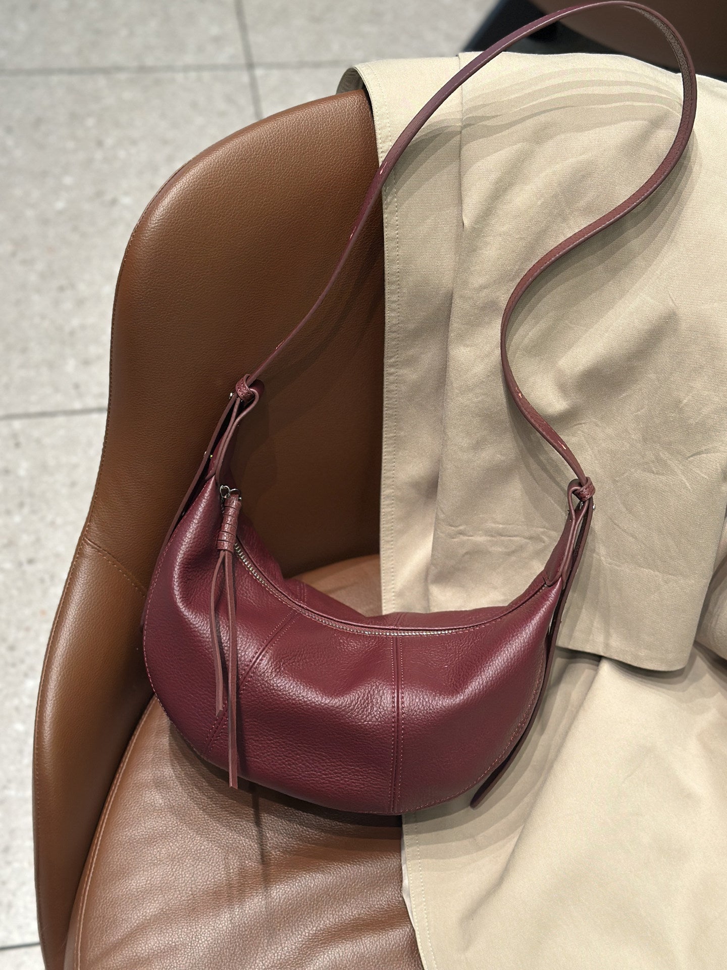First Layer Cowhide Dumpling Niche High-grade Western Style Genuine Women's Shoulder Bag