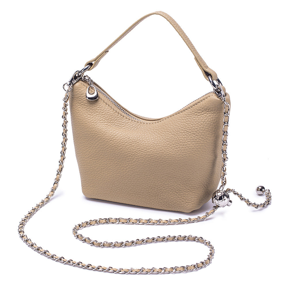 Women's First Layer Cowhide Niche Portable Genuine Leather Versatile Women's Shoulder Bag