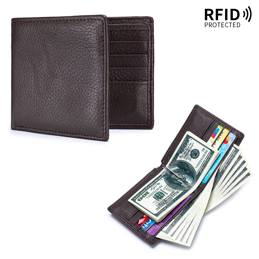 Men's Genuine Leather Retro High-grade Short First Men's Wallet