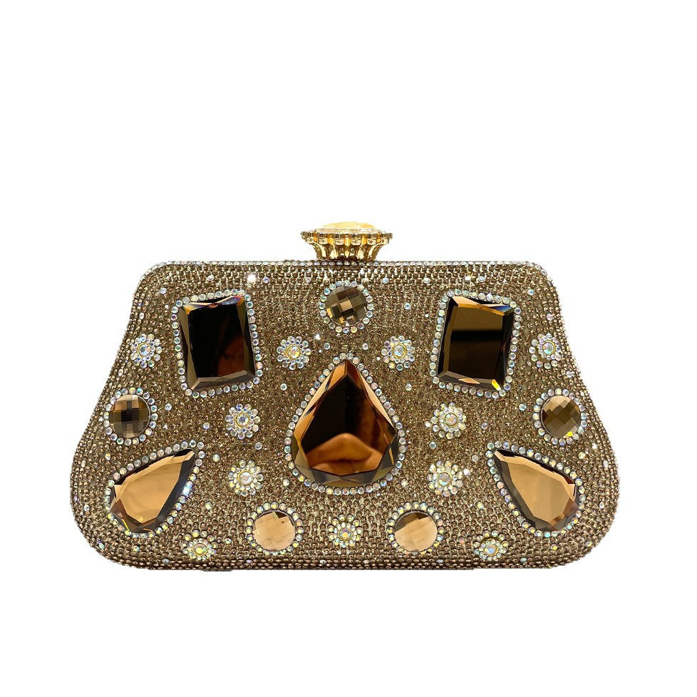 Women's Gold Glitter Luxury Rhinestone Affordable Fashion Elegant Dinner Bag