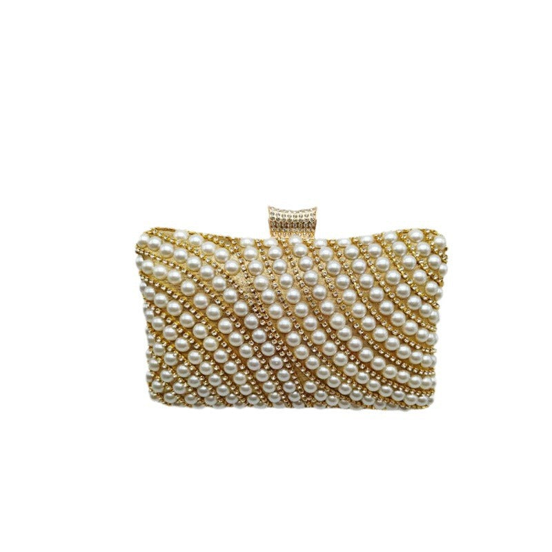 Women's Direct Sale Pearl Fashion Banquet Hand-held Dress Ball Light Dinner Bag