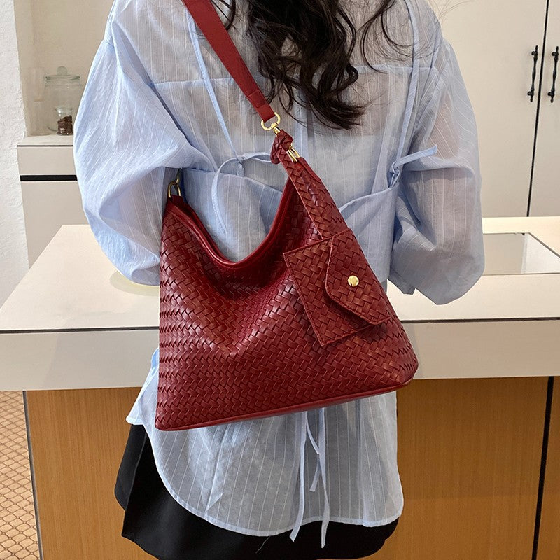 Fashion Simple Knitted Large Capacity Retro Underarm Women's Shoulder Bag