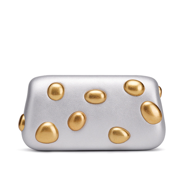 Women's Design Retro Underarm Textured Mobile Fashion Small Square Bag