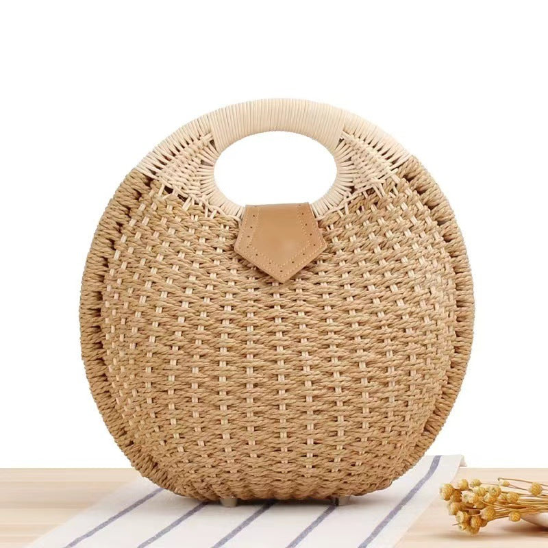 Women's Hair Fashion Shell Cute Personality Rattan Handbags