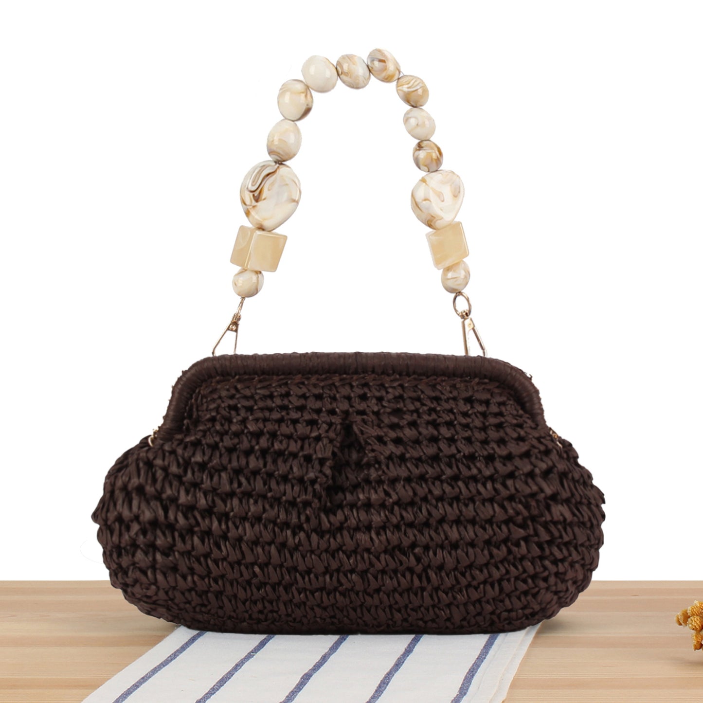 Women's Straw Fashion Personality Woven Seaside Vacation Daily Senior Women's Handbag