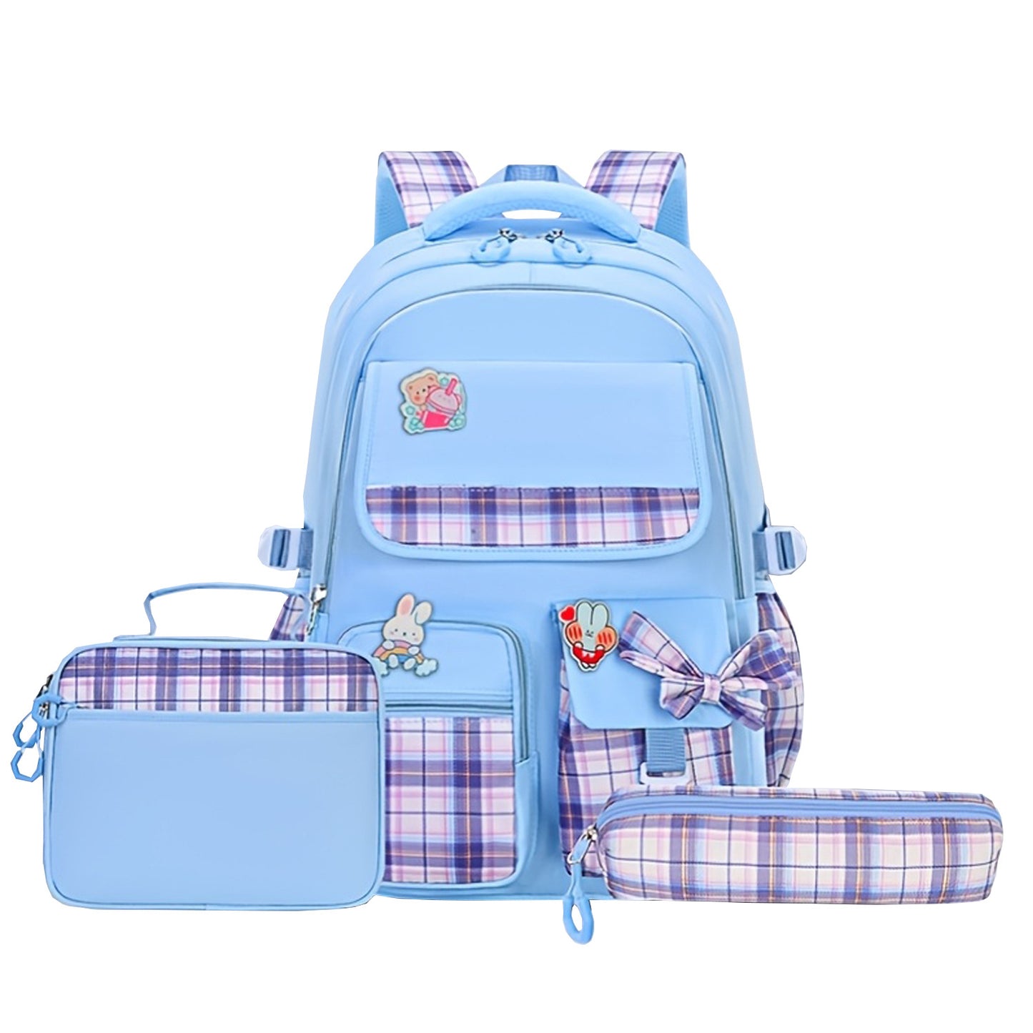 Children's Certified Bowknot Grade Book Lunch Pencil Primary School Bag