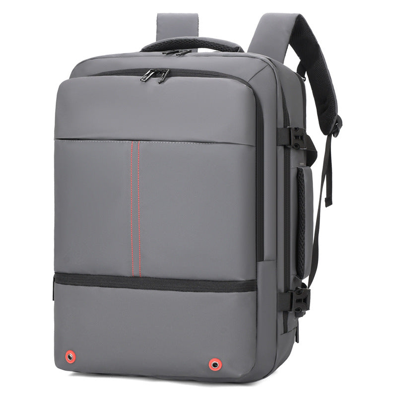Men's Scalable Large Capacity Computer Black Commuter Business Backpack