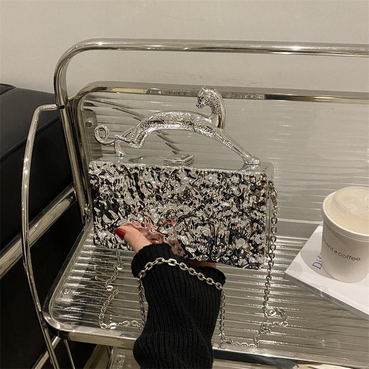Women's Acrylic Fashion Ice Crack Personality Tide Dinner Bag