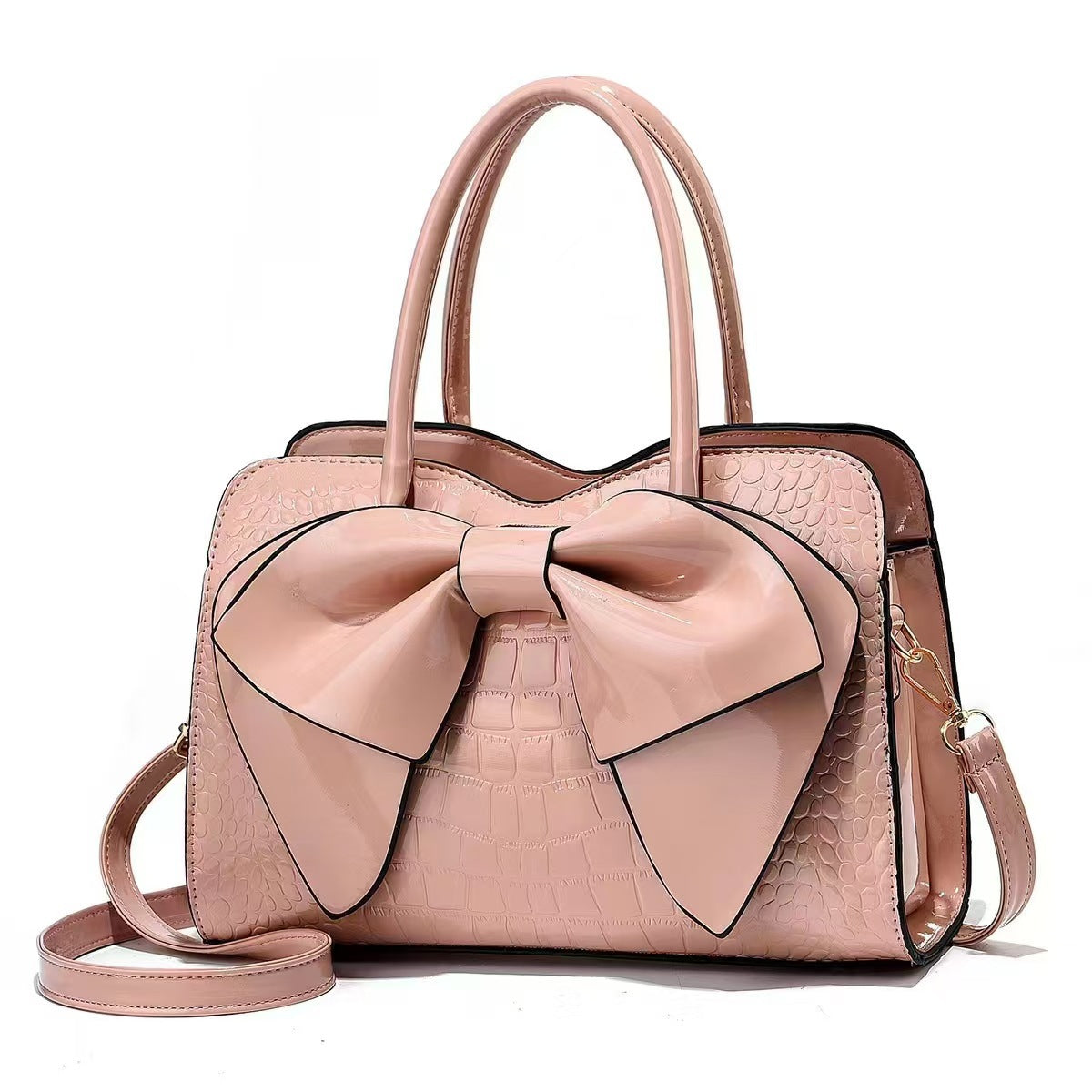 Women's Fashion Candy Color Bow Simple Stone Pattern Bags