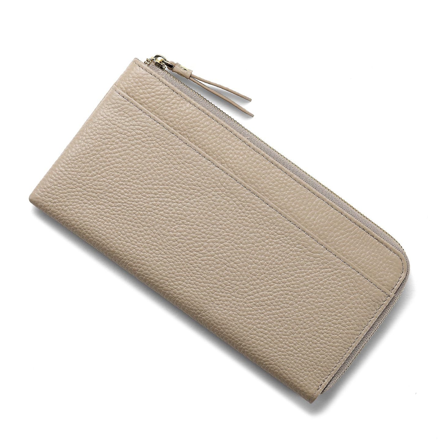 Women's Genuine Leather Litchi Pattern Zipper Fashion Long Change Bags
