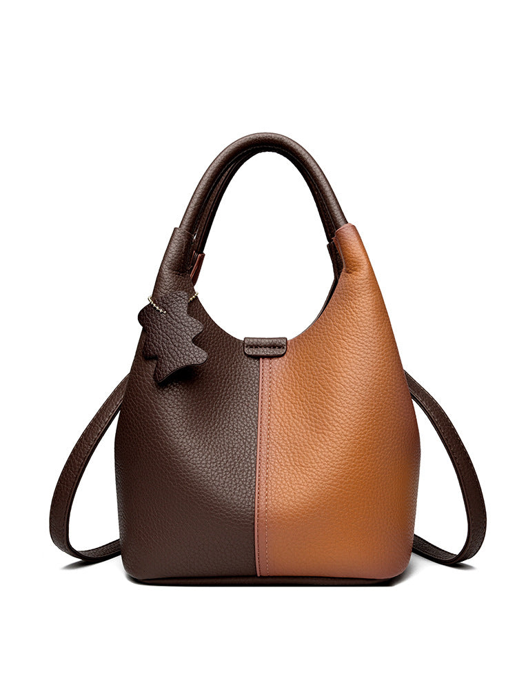 Women's Vegetable Basket Simple Soft Cowhide Leather Women's Handbag