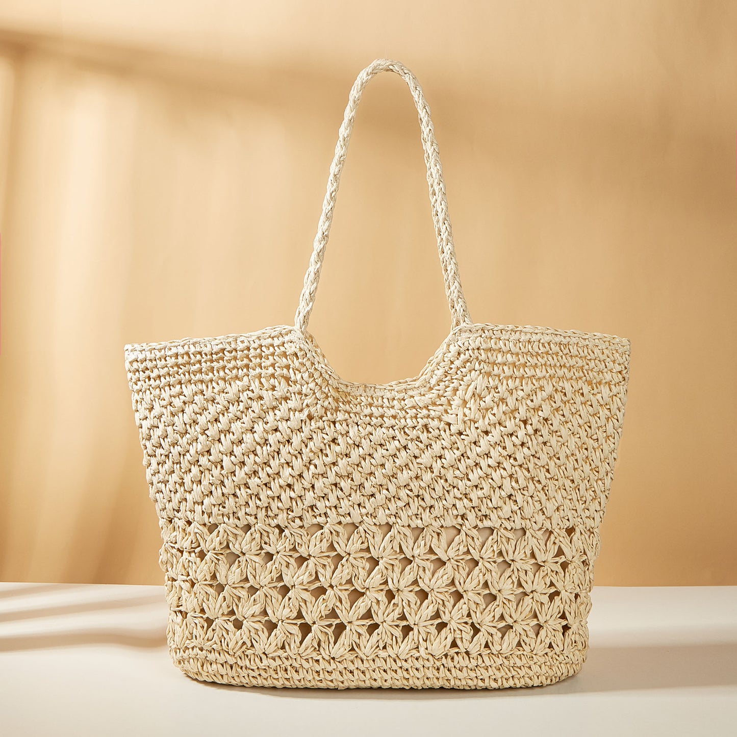Weaving Hollow Straw Shopping Vacation Beach Net Fashion Women's Shoulder Bag