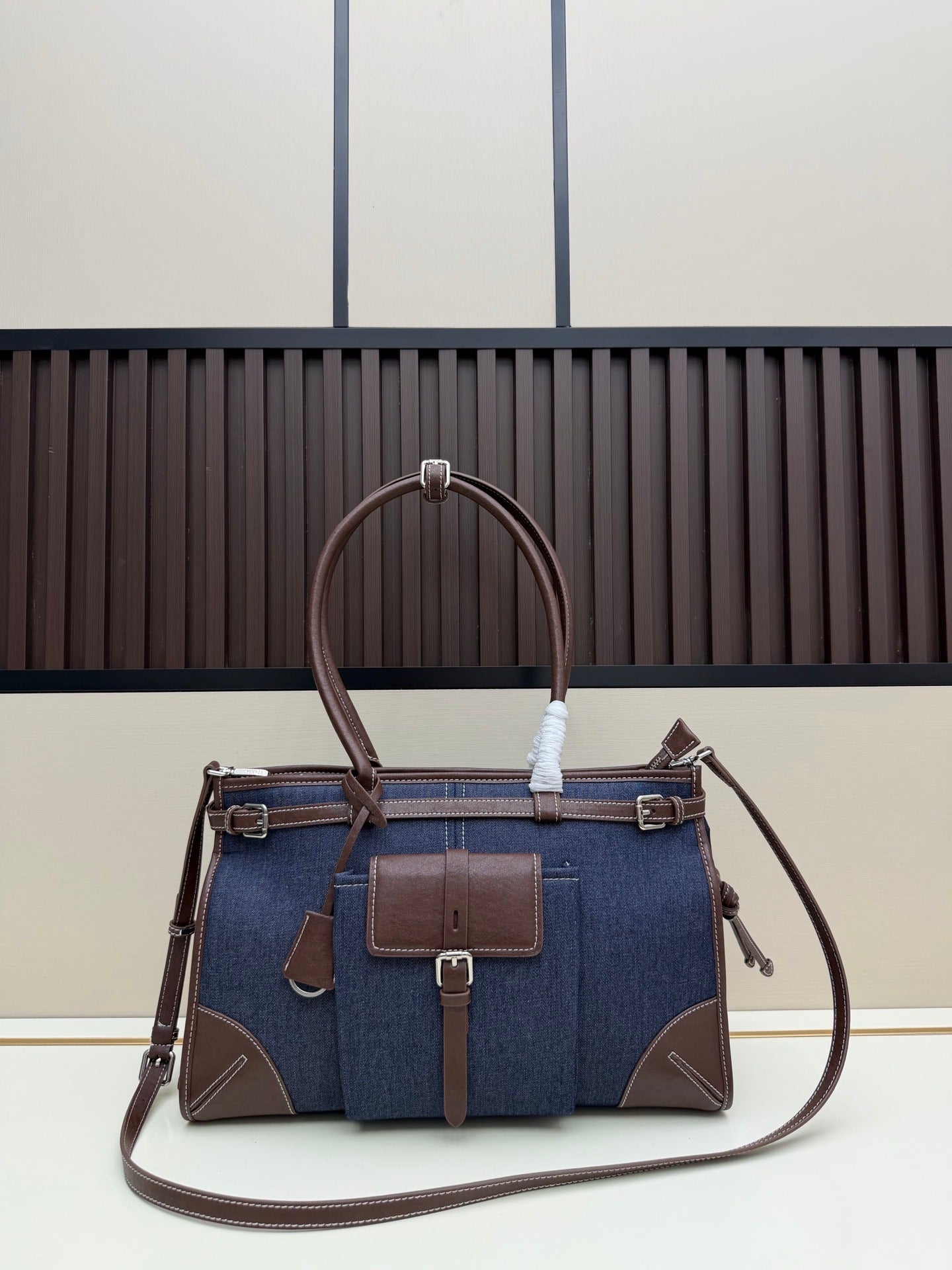 Home Denim Portable Contrast Color Large Capacity Women's Messenger Bag