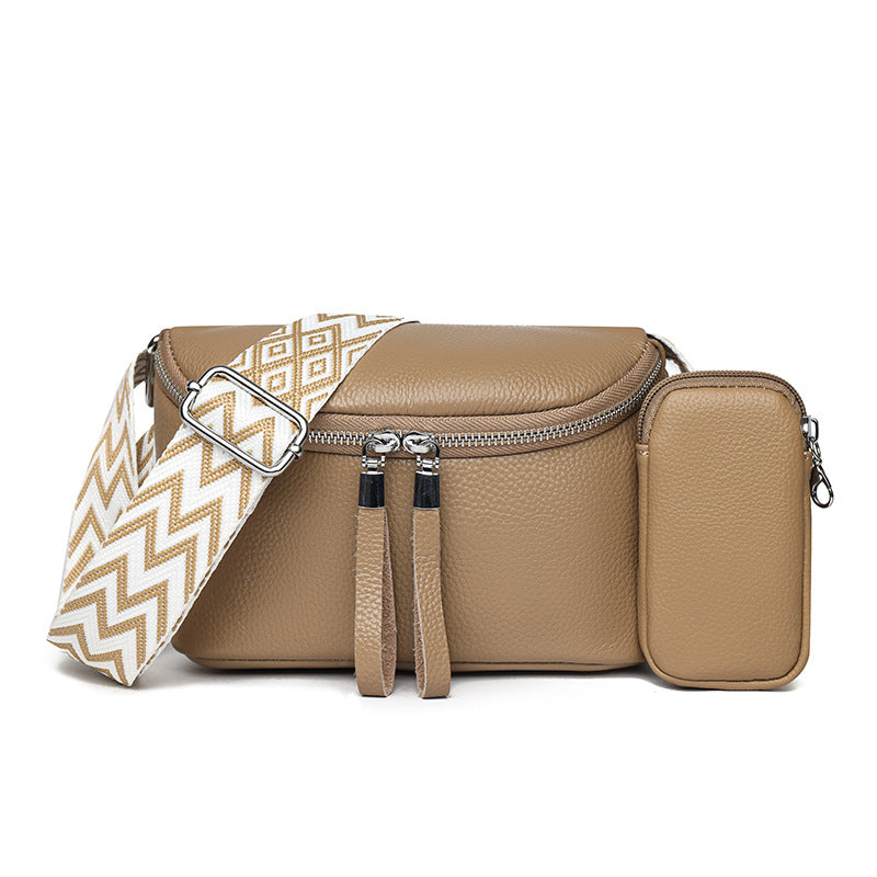 Women's Korean Style Niche Saddle First Layer Cowhide Fashion Bags