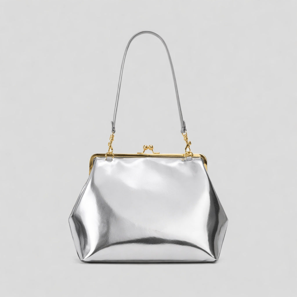 Women's Light Luxury Minority Design Clip Dinner Clutch Large Women's Shoulder Bag