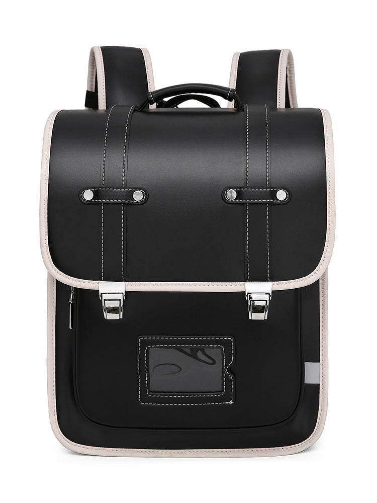 Children's Leather Retro Female Korean Fashion Large Primary School Bag