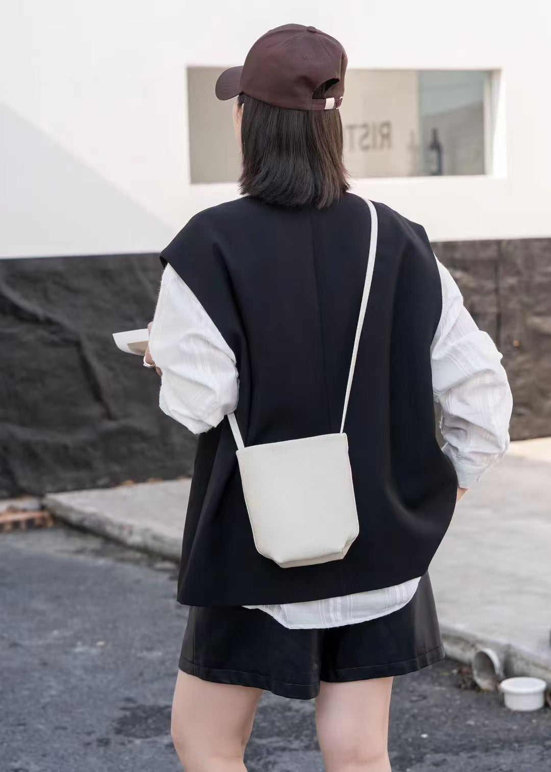 Wind Niche First Layer Cowhide Commuter Mini Minimalist Phone Bags