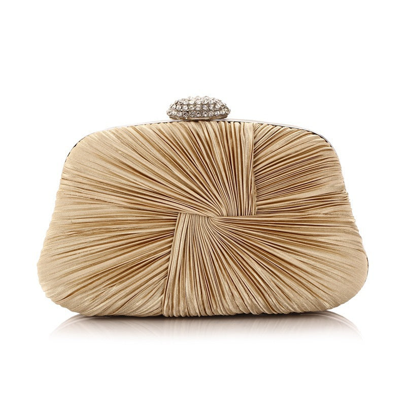 Women's Trendy Hand-held Pleated Woven Banquet Clutch Dinner Bag