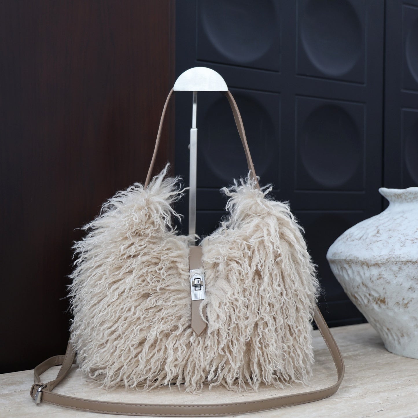 Imitated Tibet Sheep Fur Female Sweet Hot Women's Shoulder Bag