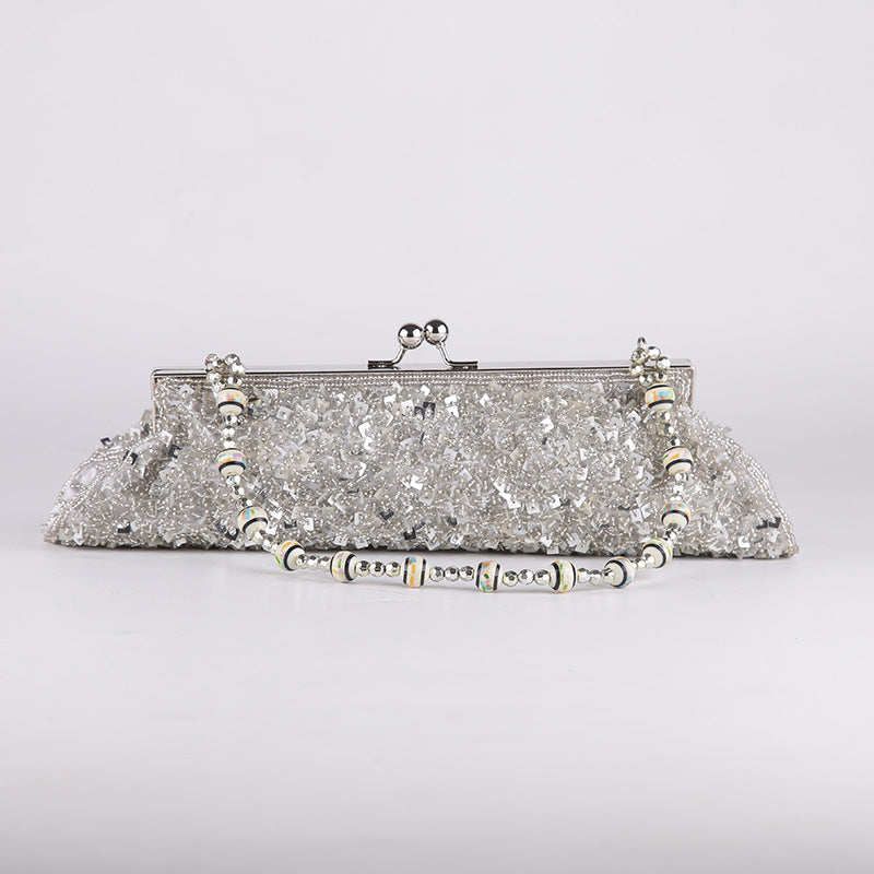 Women's Diamond Beaded Western Style Texture Dinner Bag