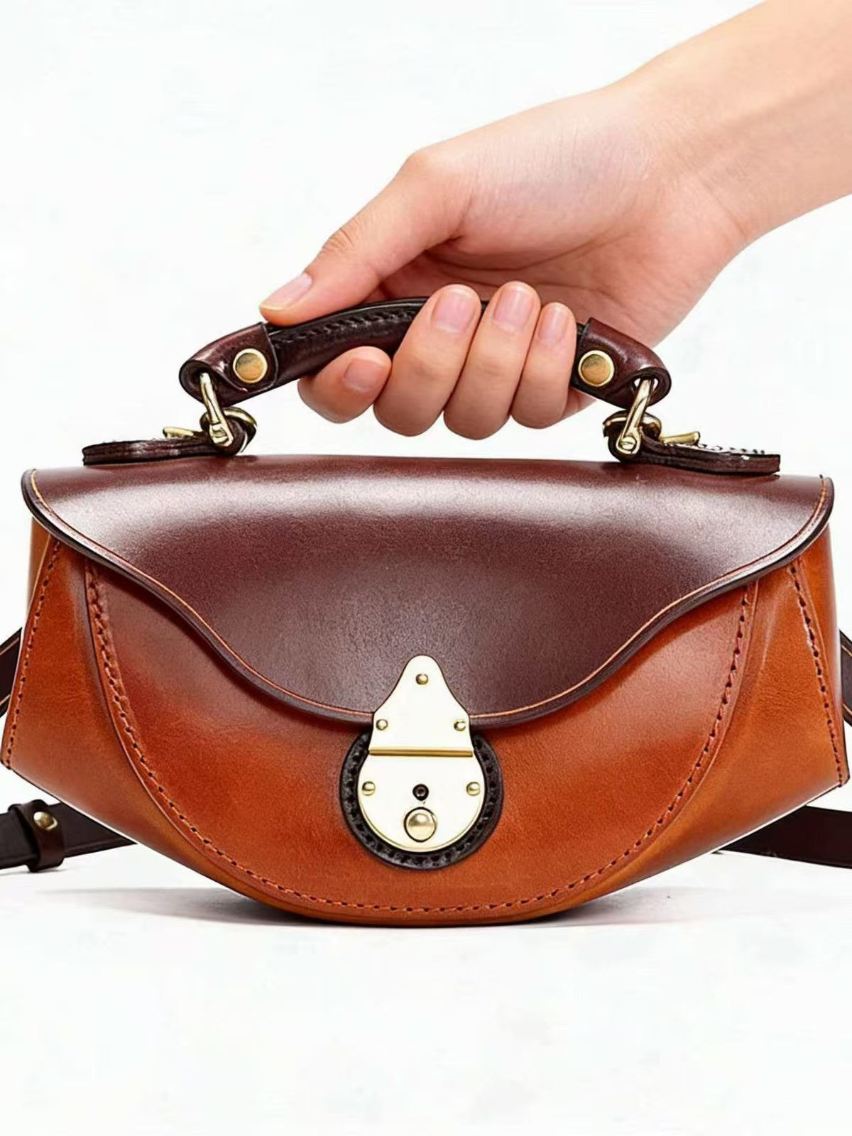 Women's Saddle Design Boat Versatile Retro Women's Handbag