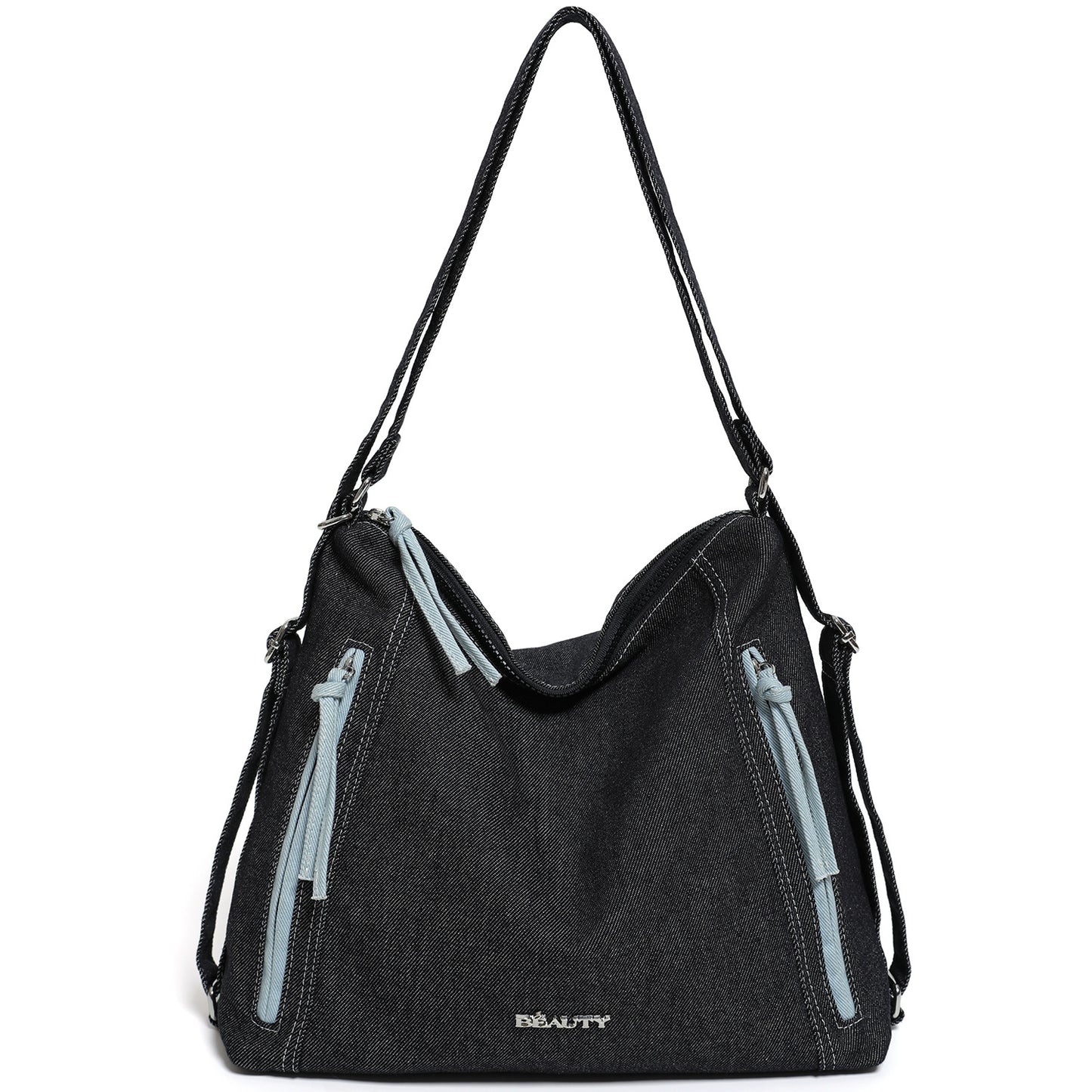 Summer Blue Jean Simple Canvas Commuter Women's Shoulder Bag