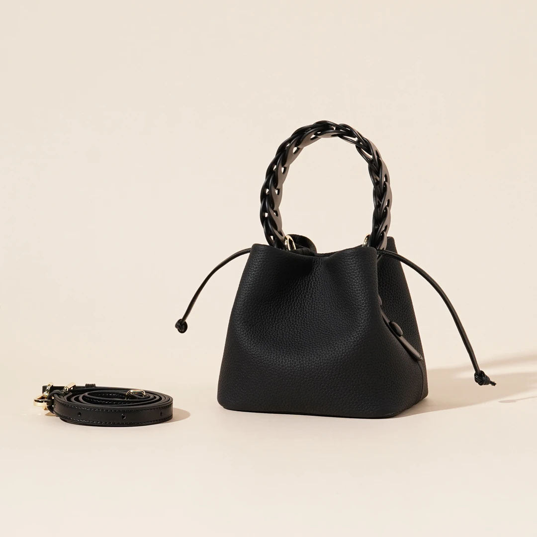 Women's First Layer Cowhide Vegetable Basket Portable Women's Handbag