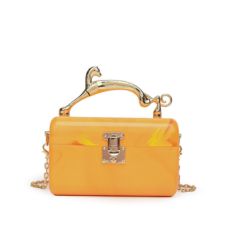 Women's Acrylic Box Fashion Leopard High-grade Women's Shoulder Bag