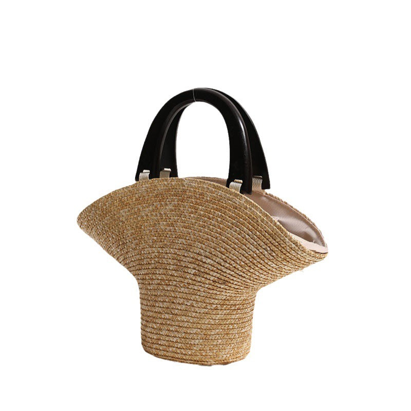 Handmade Fashion Wood Woven Female Seaside Vacation Style Women's Handbag