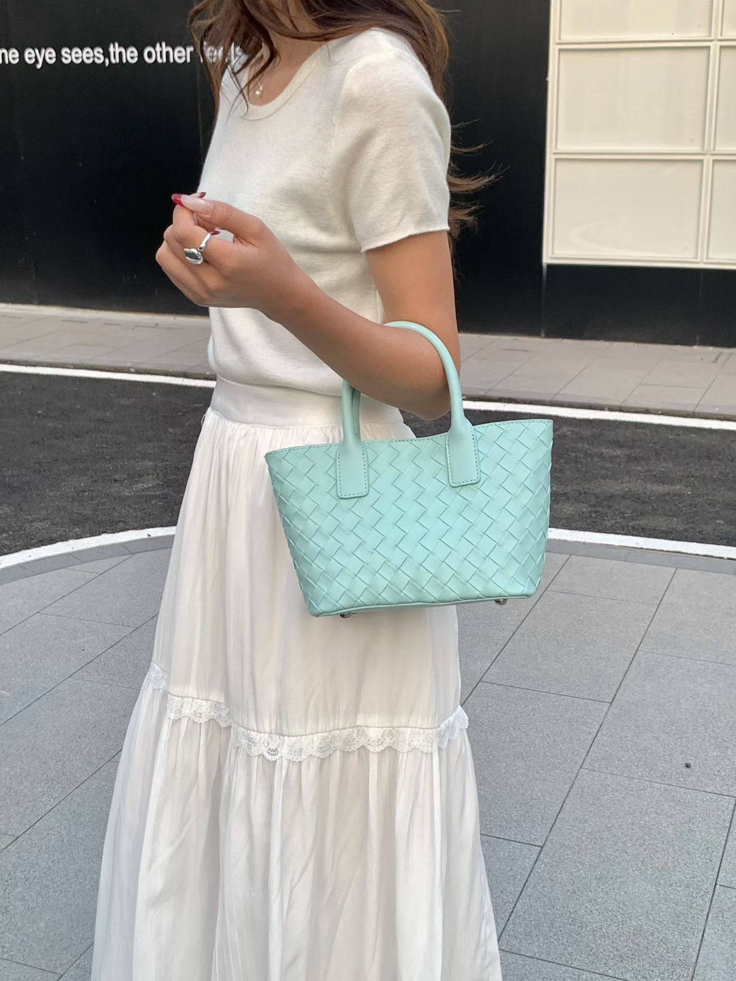 Women's High-grade Portable Woven Fashion Vegetable Basket Women's Handbag