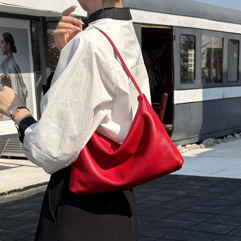 Women's Top Layer Soft Cowhide Loose Feeling Leisure Commute Tote Bags